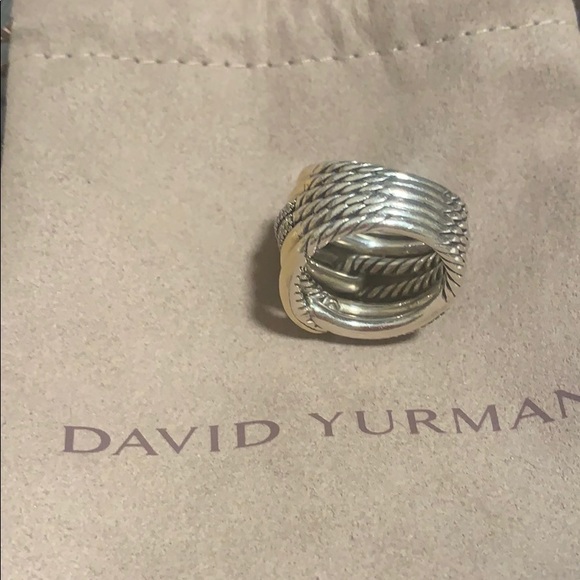 SOLD DYurman SS/18K Labyrinth Triple Diamonds Ring - Picture 4 of 7